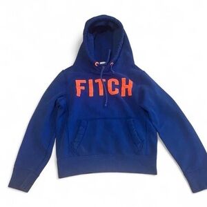 Abercrombie & Fitch Blue Hoodie with Orange Accents